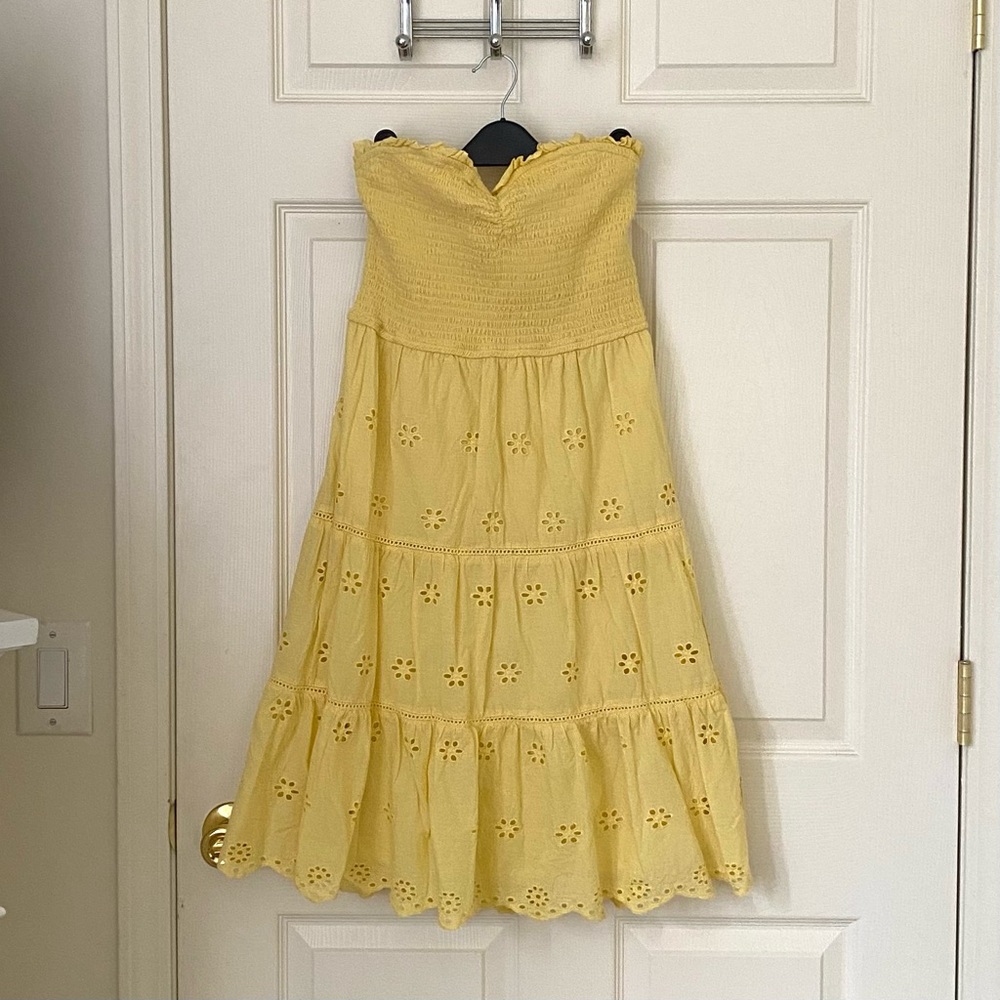 Strapless Yellow Vacation Dress